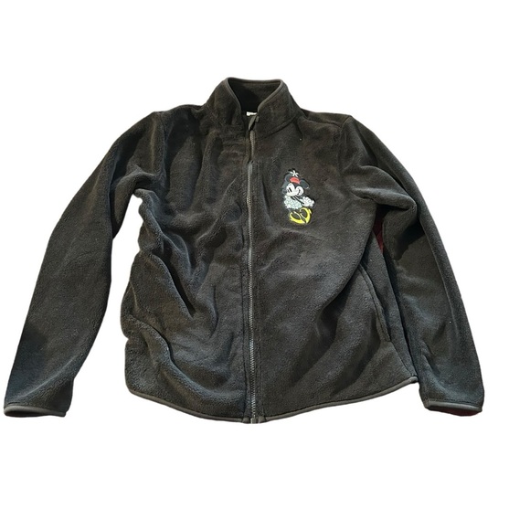 Disney Minnie Mouse black fleece zip up women's size small jacket - Picture 1 of 4